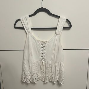 White tank crop top